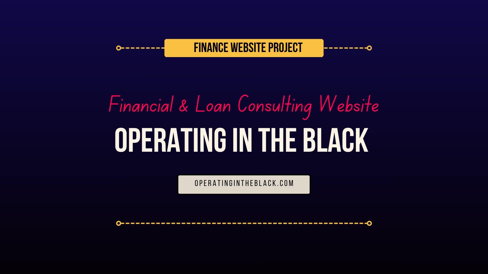 Operating in the Black – Financial and Loan Consulting Website